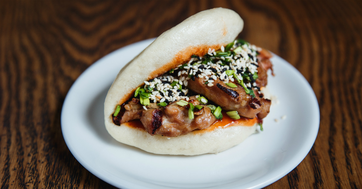 It looks like a taco, but this steamed dish is more like a finger sandwich.