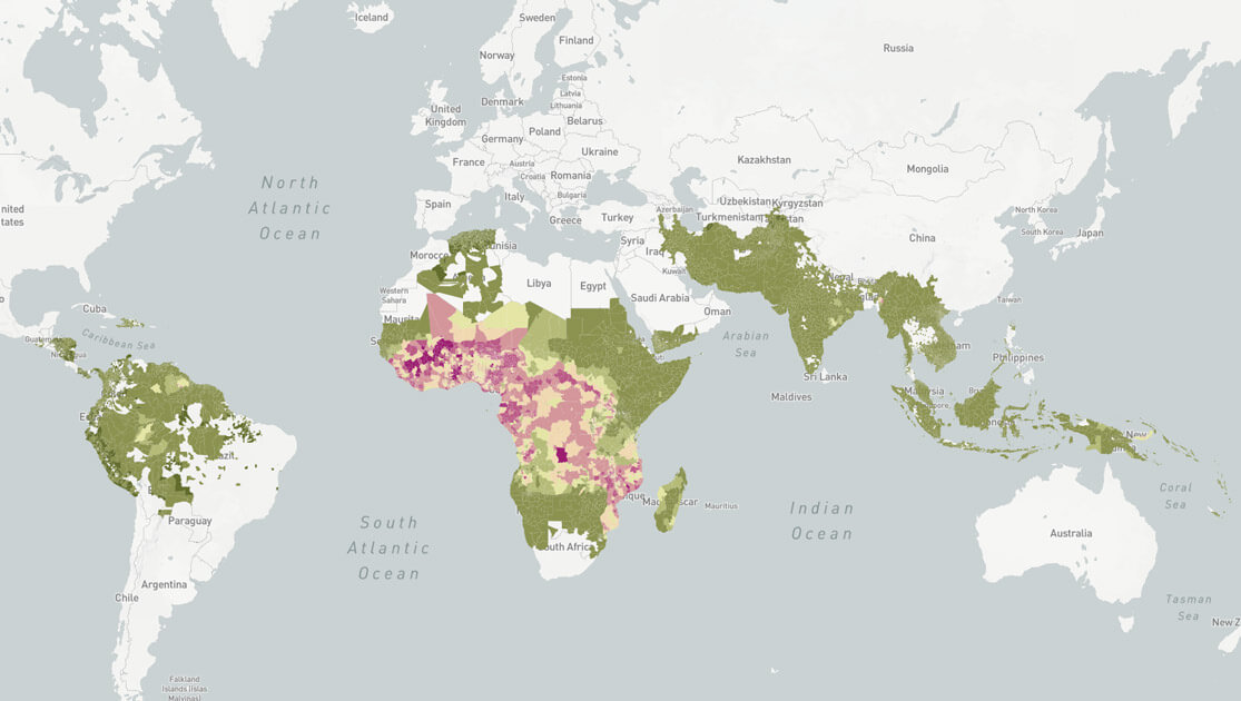 Map of malaria transmission